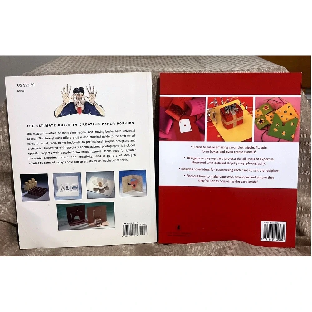 Lot Of 2 NOS Pop-Up Paper Craft Books Paul Jackson Emma Angel 3-D Cards 2005